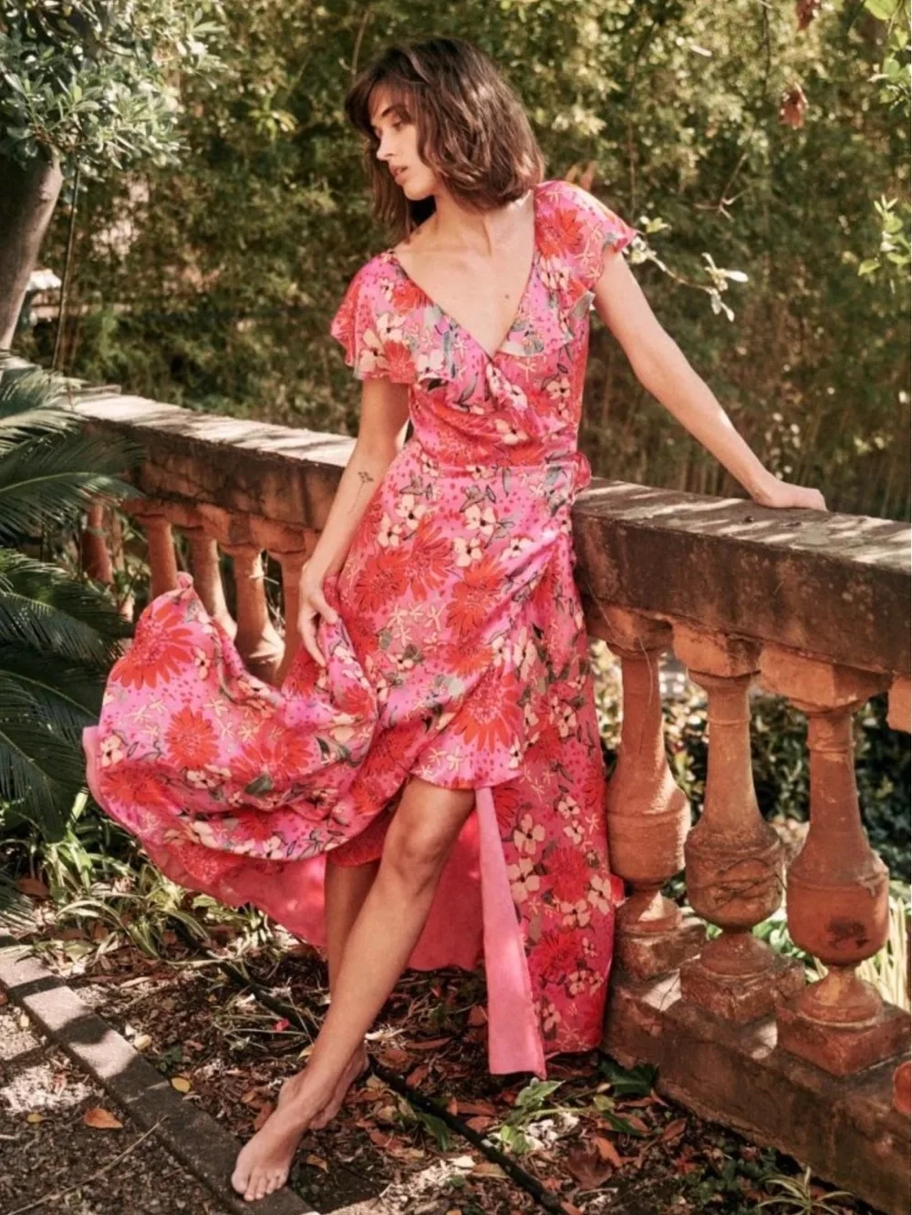 sezane pink dress Louise Dress